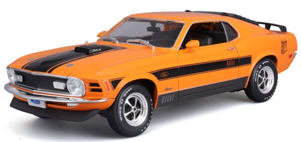 Ford Mustang Mach 1 1970 1/18 Orange Modellauto von Maisto lizenziert