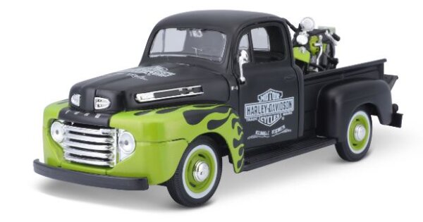Ford F-1 Pick-Up 1948 Harley Davidson Modellauto 1:24 schwarz von Maisto
