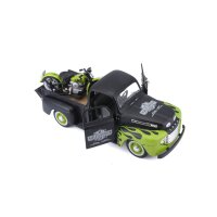 1948 Ford F-1 Pickup Harley Davidson Model Car 1:24 Black...