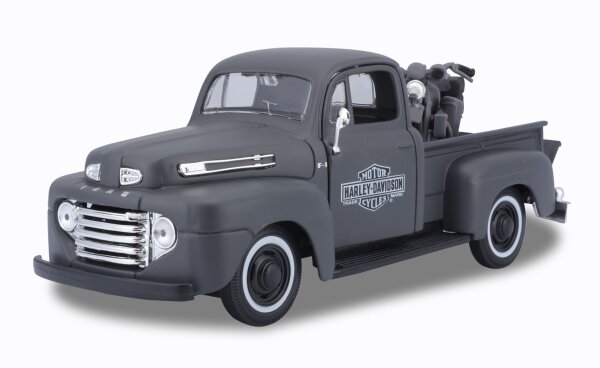 Ford F-1 Pick-Up 1948 Harley Davidson 1/24 grau Modellauto von Maisto