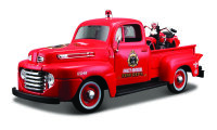 Ford F-1 Pick-Up 1948 Harley Davidson 1/24 Modellauto rot...