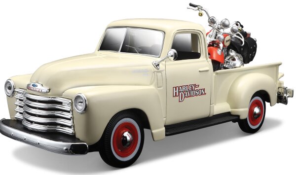 Chevrolet 3100 Pick-Up Harley Davidson 1/24 Modellauto beige von Maisto