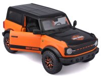 Ford Bronco Badlands 1/24 Model Car in Orange Harley Davidson Design