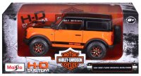 Ford Bronco Badlands 1/24 Model Car in Orange Harley Davidson Design