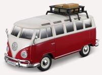 VW-Bus Samba T1 1/24 rot mit Dachträger und...