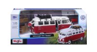 VW Bus Samba T1 1/24 Red with Roof Rack and Luggage by...