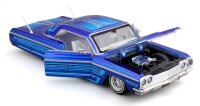 Chevrolet Impala 1964 Lowrider 1/24 Blue Detailed Model...