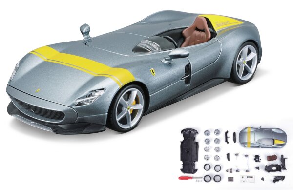Ferrari Monza SP1 1/24 Bausatz silber Metallmodell mit 2 Felgen-Sätzen