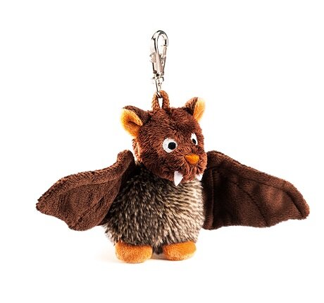 Niedlicher Fledermaus-Anhänger Dragomir mit Karabiner aus hochwertigem Plüsch