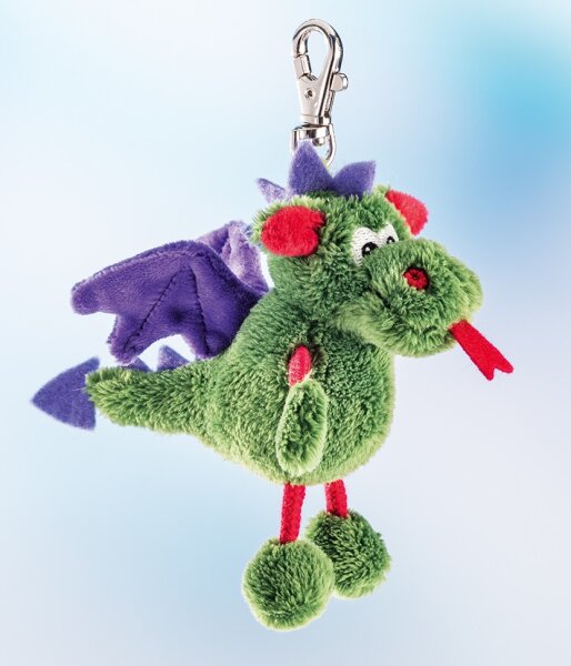Niedlicher Drache Florian Plüsch-Anhänger mit Karabiner von Schaffer