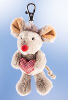 Niedlicher Maus-Anhänger mit Herz und Karabiner aus...