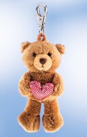 Niedlicher Teddy Anhänger mit Herz und Karabiner aus...