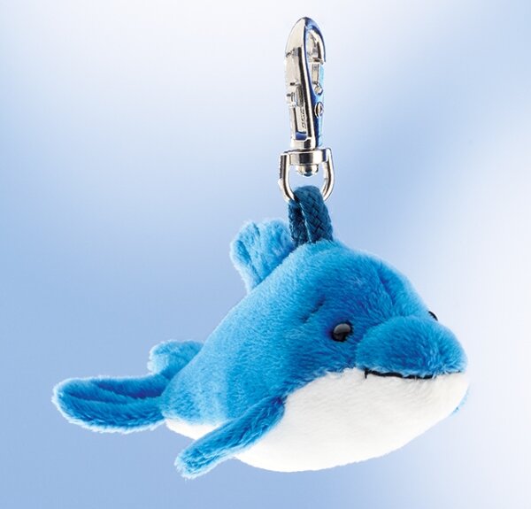 Niedlicher Delfin Flipp Plüsch-Anhänger mit Karabiner von MJSS