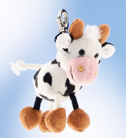 Niedlicher Plüsch-Anhänger Kuh Alma mit Karabiner von Schaffer Deutschland