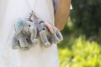 Cute Pink Baby Elephant Plush Keychain with Carabiner for...