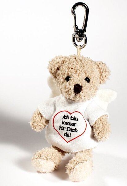 Niedlicher Engelbär Plüsch-Anhänger mit Karabiner von Schaffer Deutschland