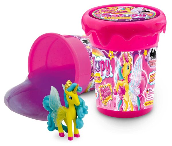 Magic Slime Galupy 150 ml mit Glitzer und Sammelfigur Einhorn