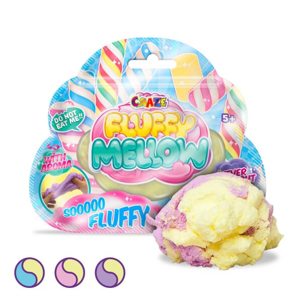 Fluffy Mellow Zipbag 10g - Dehnbare Spielmasse in bunten Farben, glutenfrei