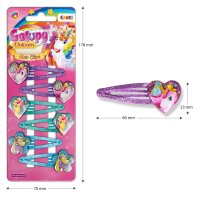 Glitzernde Galupy Unicorn Haarspangen im 6er Set in 3 Farben