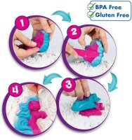 Magic Sand Einhorn Bastelset 600g mit Förmchen und Glitzersand für kreatives Spielen
