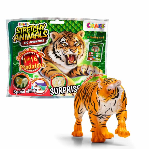 CRAZE Stretchy Animals Raubtiere - Superdehnbare Tierfiguren zum Sammeln