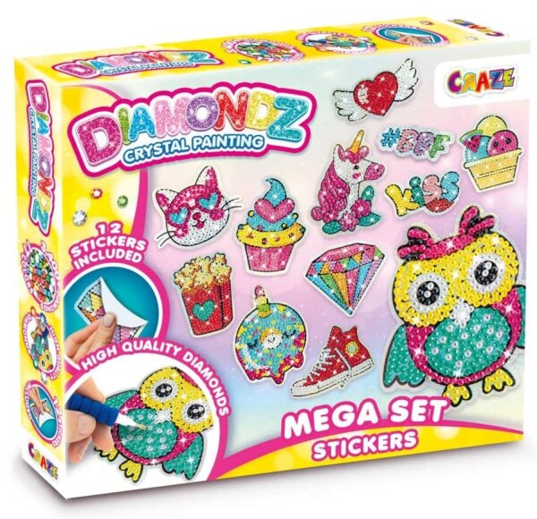 Diamondz Mega Set Sticker - Kreative Aufkleber mit bunten Diamanten gestalten
