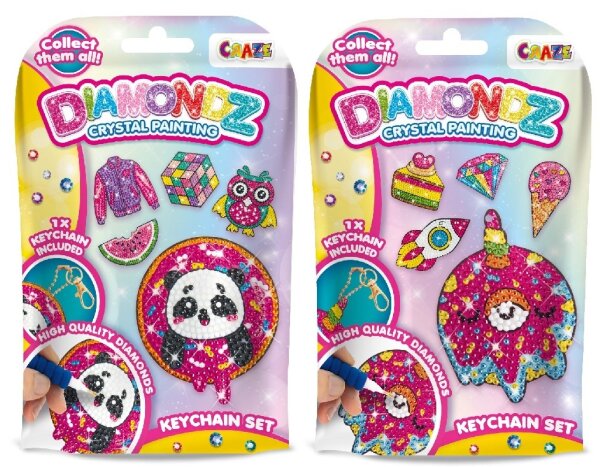 Diamondz Schlüsselanhänger Set zum kreativen Gestalten mit bunten Diamanten