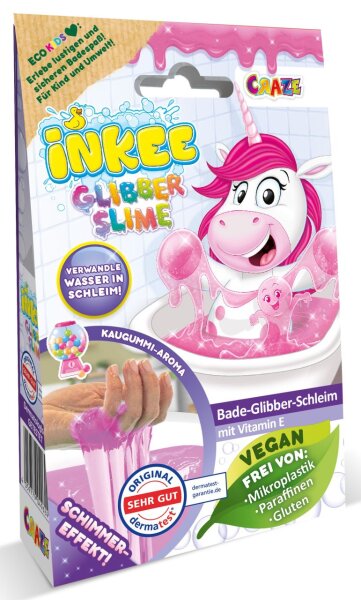 Inkee Bade-Glibber Unicorn mit Kaugummi-Aroma für funkelnden Badespaß