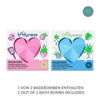 Bodyness Badeherz in Rosa und Blau für luxuriöse Entspannung
