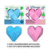 Bodyness Badeherz in Rosa und Blau für luxuriöse Entspannung