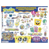 Sponge Bob Adventskalender mit 24 hochwertigen Spielzeugen und Schreibwaren