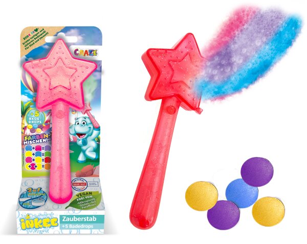 INKEE Zauberstab Stern bunt für magischen Badespaß mit Farbenpracht