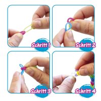 CRAFT LOOPS 300er Set für kreative Freundschaftsbändchen und Loom Bänder