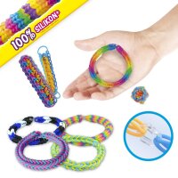 CRAFT LOOPS 300er Set für kreative Freundschaftsbändchen und Loom Bänder