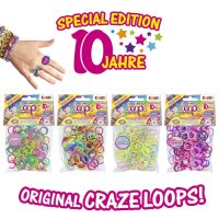 CRAFT LOOPS 300er Set für kreative Freundschaftsbändchen und Loom Bänder