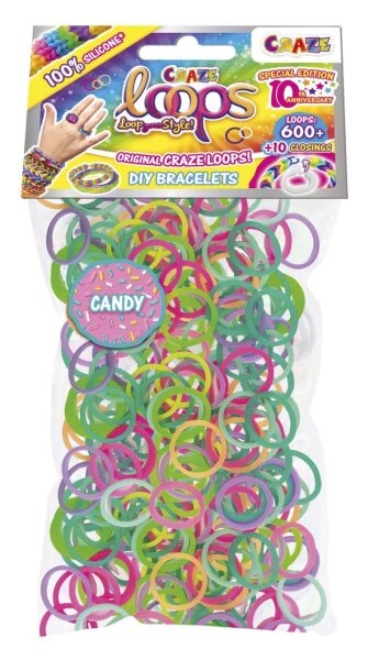 CRAZE LOOPS 600 Bag - Colorful Looms for Creative Jewelry and Friendship Bracelets