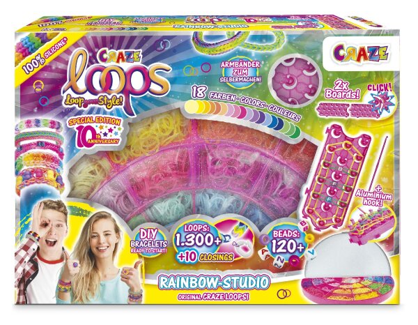 Loops Rainbow Studio 1300+ Farben Set mit Aufbewahrungsbox und Zubehör