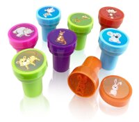 Craze 8-Piece Animal Stamp Set in 6 Colors - Cute Animal...