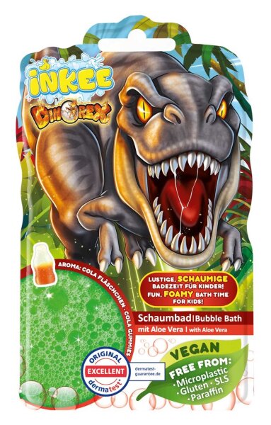 INKEE Schaumbad Dinorex für ein spritziges Badevergnügen in leuchtendem Grün