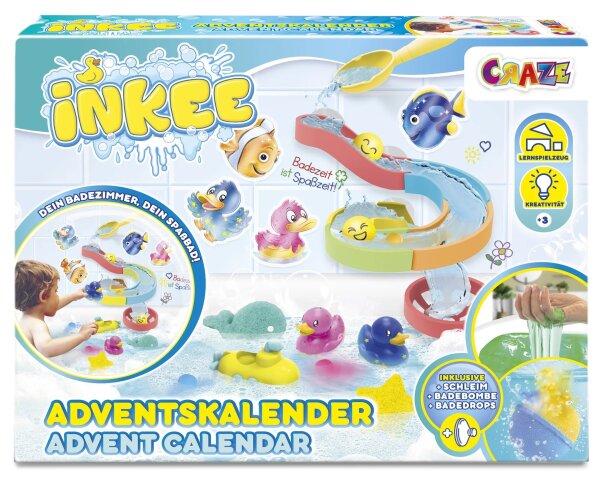 Inkee Adventskalender mit Badespielzeug für fröhliche Badestunden