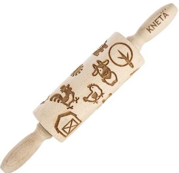 KNETÄ Holzrolli Bauärnhof - Kreative Holzrollis für Kinder mit tollen Motiven