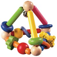 Bunter Greifling Dazzle aus Buchenholz mit Glöckchen...