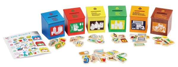 Recycling Lern-Set aus Holz für Kinder - Spielerisch Umweltschutz lernen