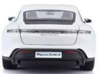 Porsche Taycan Turbo S 1/24 Model Car White with Opening Doors and Steering