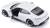 Porsche Taycan Turbo S 1/24 Model Car White with Opening Doors and Steering