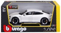 Porsche Taycan Turbo S 1/24 Model Car White with Opening Doors and Steering