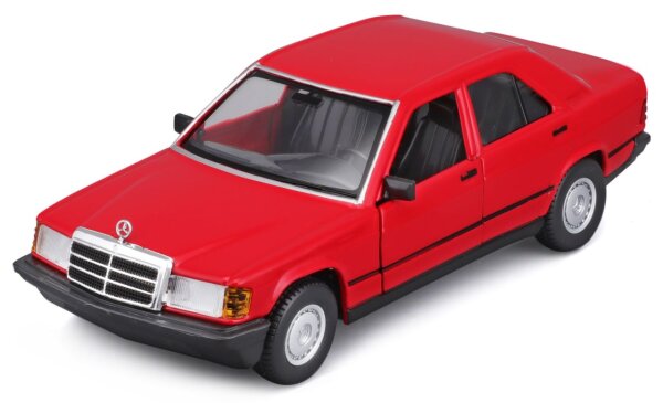Mercedes Benz 190E 1987 Modellauto 1:24 rot mit funktionierendem Steuer