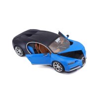 Bugatti Chiron 1/18 Blue Model Car with Opening Doors and...