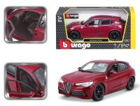 Alfa Romeo Stelvio 1/24 rot hochwertiges Modellauto mit funktionierendem Steuer