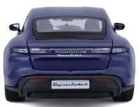 Porsche Taycan Turbo S 1/24 Blue High-Quality Model Car...